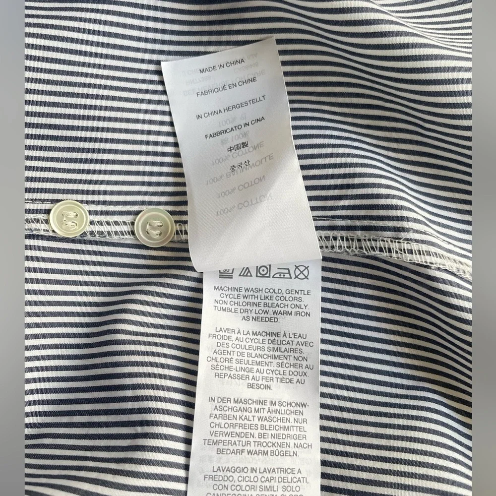 J.Crew women gray striped long sleeve button down shirt